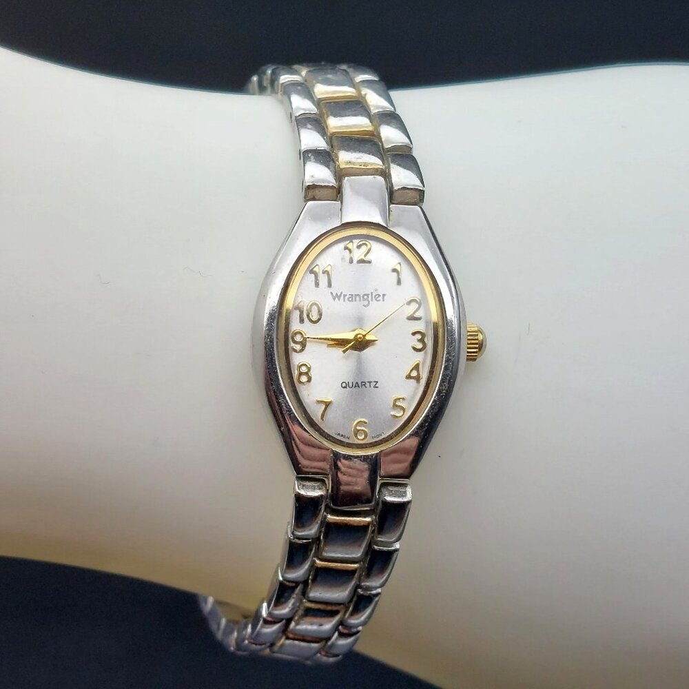 Wrangler Ladies Two-Tone Quartz Watch With Gold Dial & Silver-Tone Bracelet